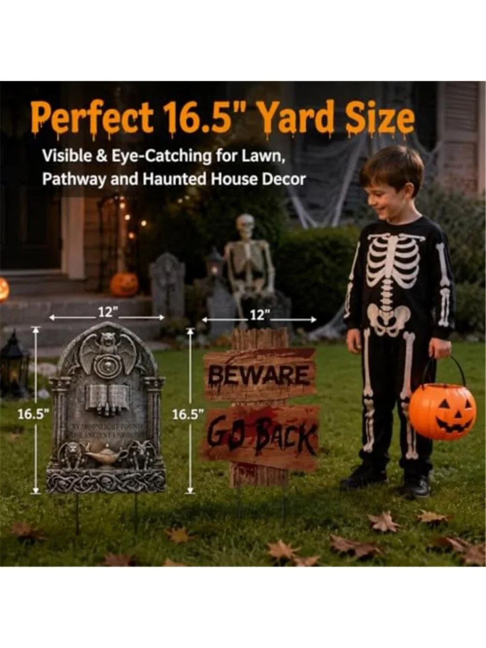 16.5Inch Halloween Decorations Outdoor Yard Signs 6pcs Double-Sided